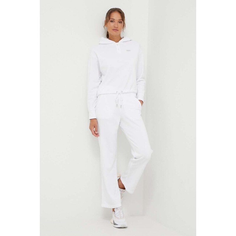 Παντελόνι φόρμας DKNY χρώμα: άσπρο
