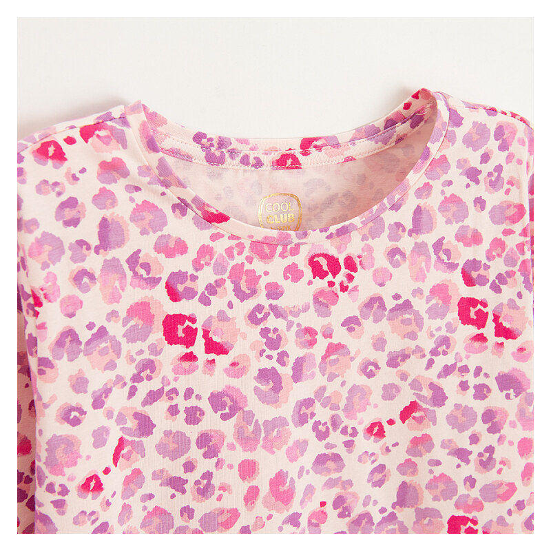 COOL CLUB Μπλούζα μακρυμάνικη ροζ με στάμπα animal print