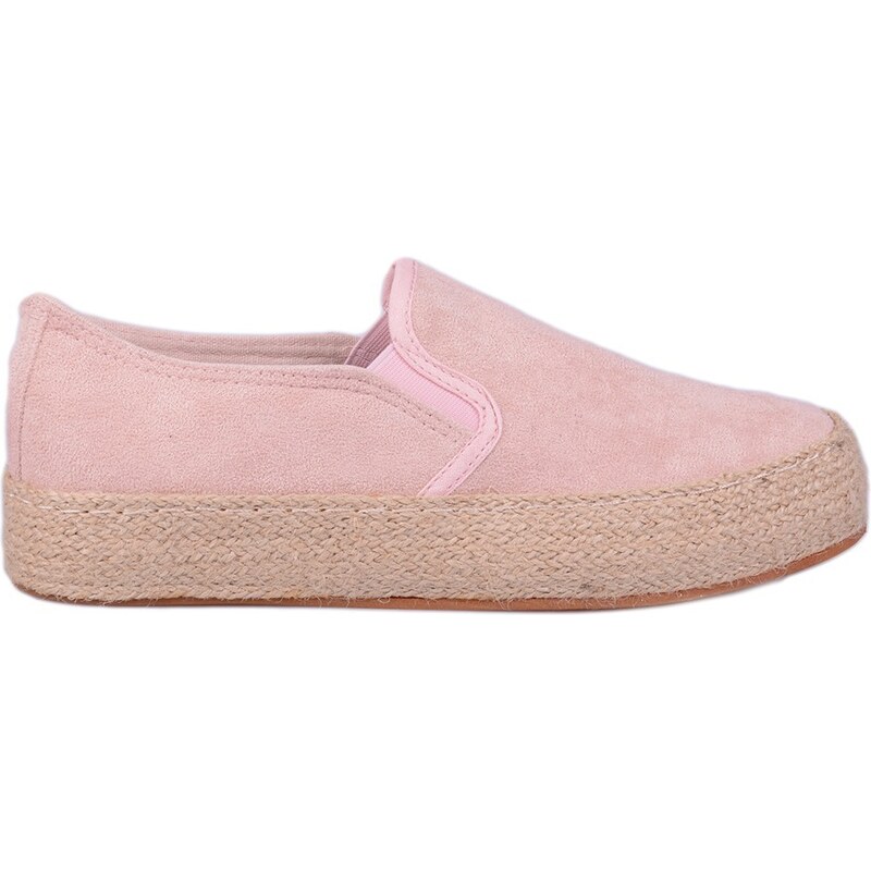 Famous Shoes Σουέντ εσπαντρίγιες σε ροζ χρώμα Famous