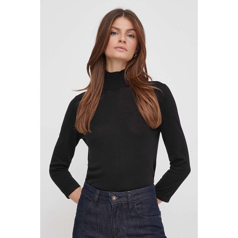 Ένα πουλόβερ σε μείγμα μεταξιού Sisley χρώμα: μαύρο