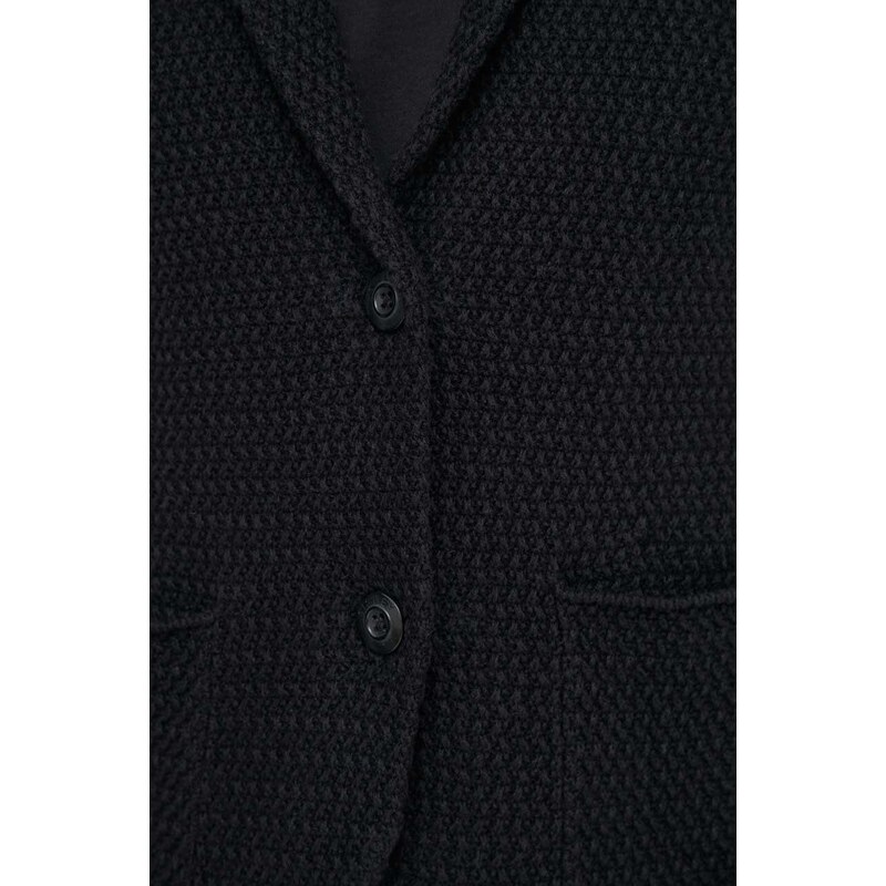 Βαμβακερό blazer Sisley χρώμα: μαύρο
