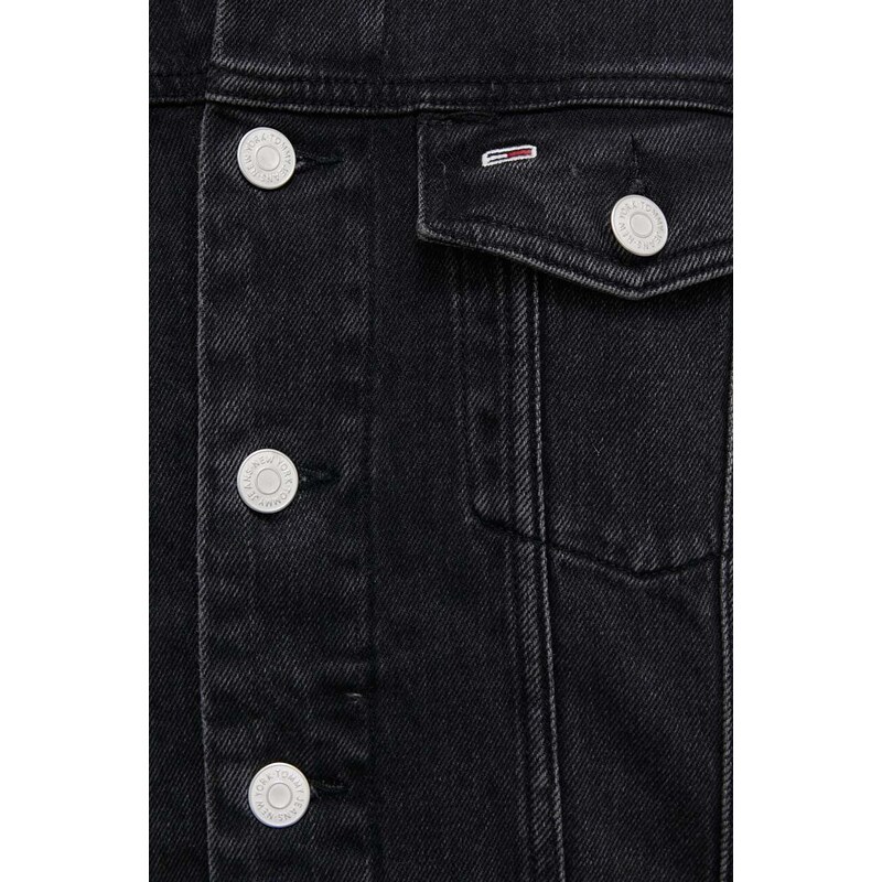 Τζιν μπουφάν Tommy Jeans χρώμα: μαύρο