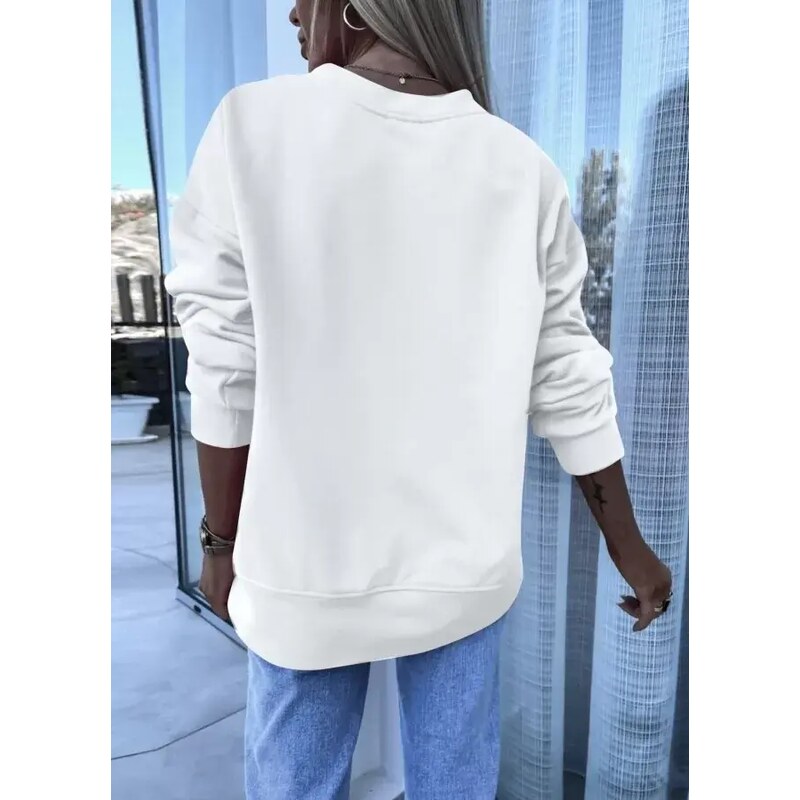 parizianista μπλούζα φούτερ με φιόγκο - Λευκό - 009001