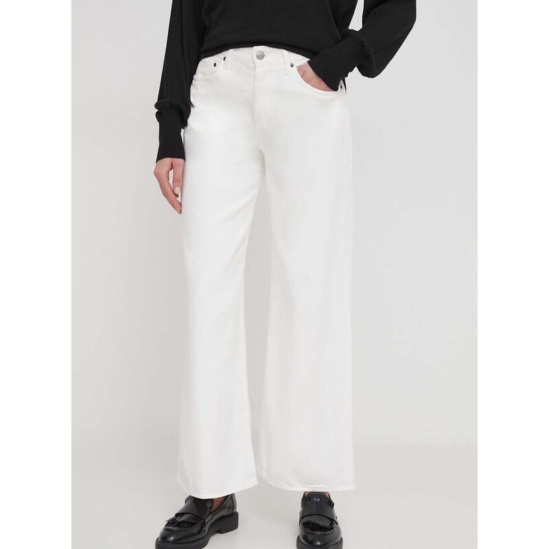 Τζιν παντελόνι Sisley χρώμα: άσπρο
