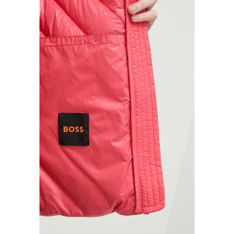 Αμάνικο μπουφάν Boss Orange χρώμα: ροζ