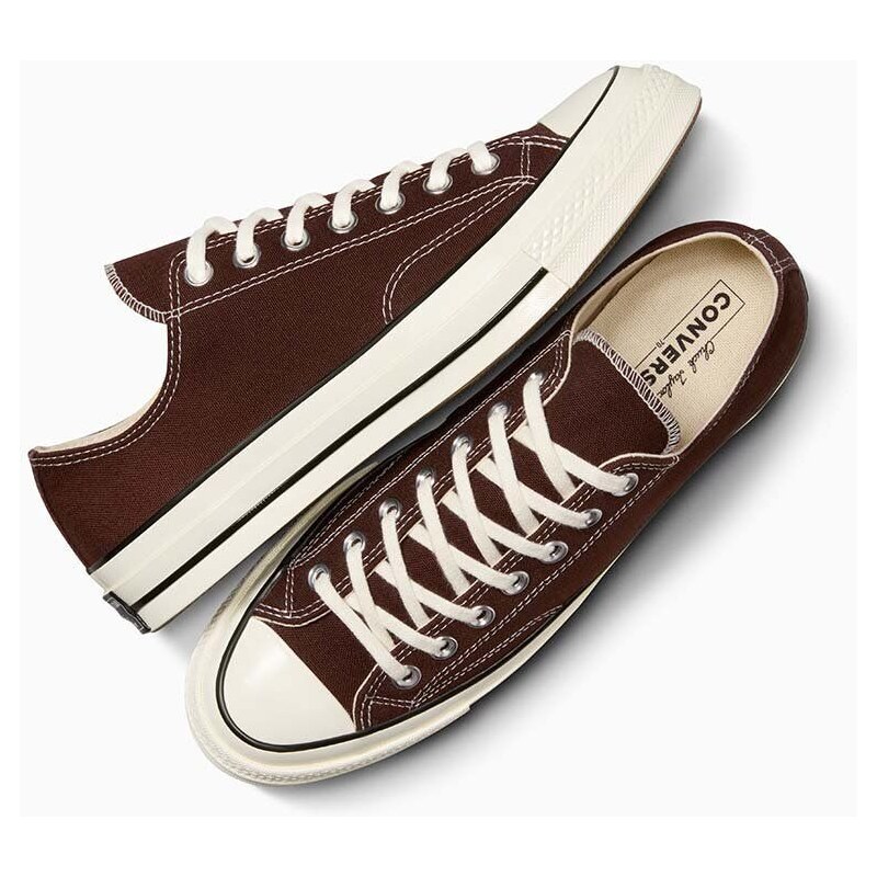 Πάνινα παπούτσια Converse Chuck 70 χρώμα: καφέ, A08189C