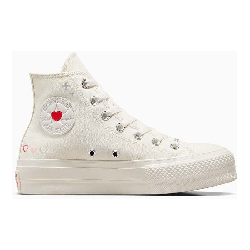 Πάνινα παπούτσια Converse Chuck Taylor All Star Lift χρώμα: μπεζ, A09114C