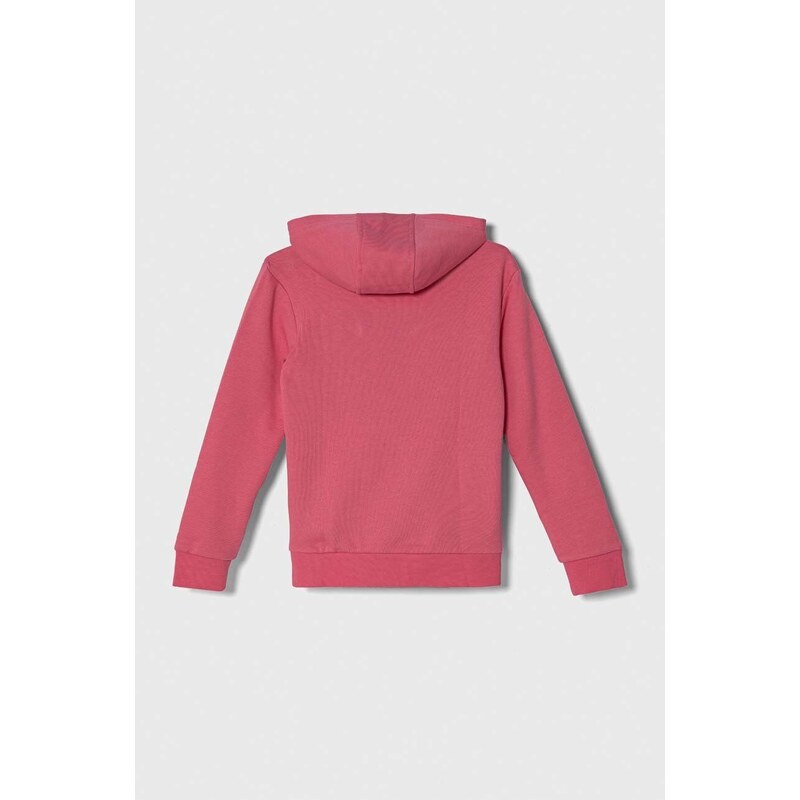 Παιδική μπλούζα adidas Originals TREFOIL HOODIE χρώμα: ροζ, με κουκούλα