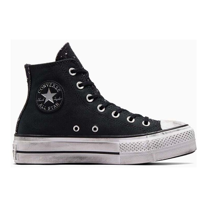 Πάνινα παπούτσια Converse Chuck Taylor All Star Lift χρώμα: μαύρο, A06450C