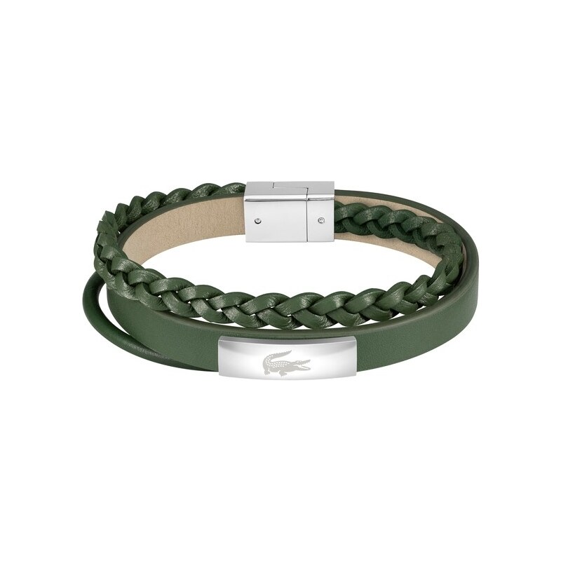Lacoste Jewellery LACOSTE Βραχιόλι από ανοξείδωτο ατσάλι & δέρμα Green 2040319