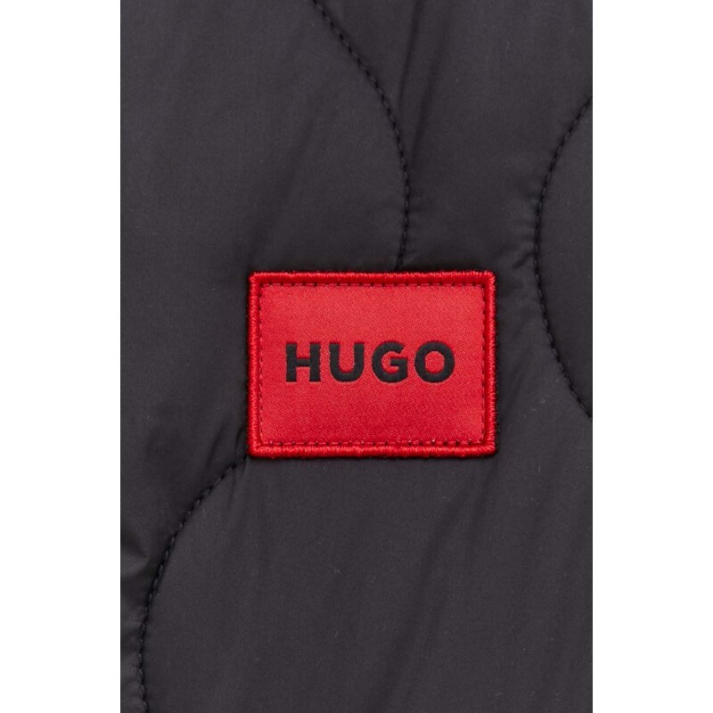 Αμάνικο μπουφάν HUGO χρώμα: μαύρο