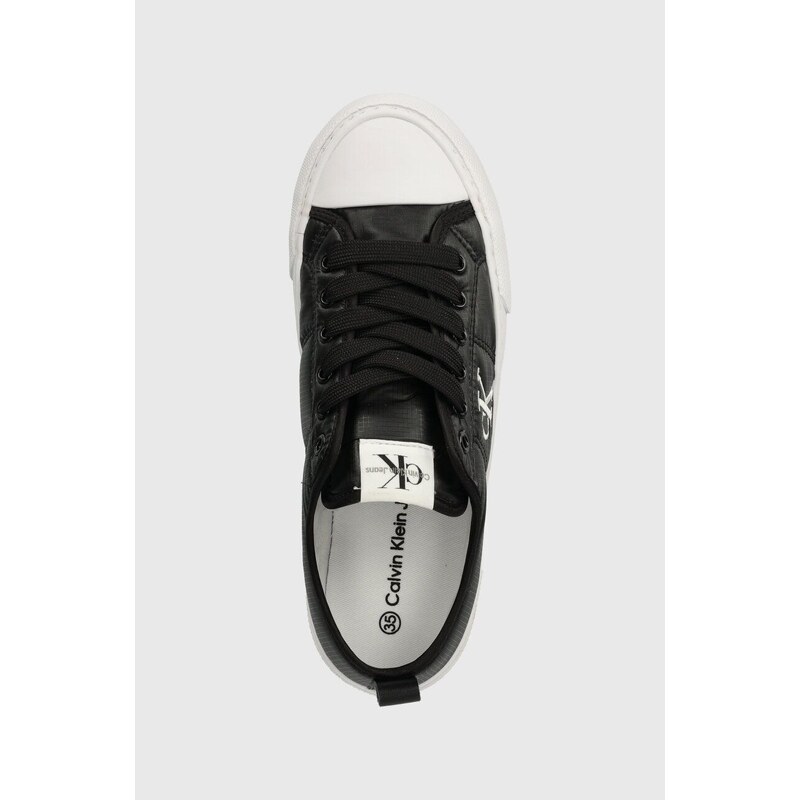 Παιδικά πάνινα παπούτσια Calvin Klein Jeans χρώμα: μαύρο