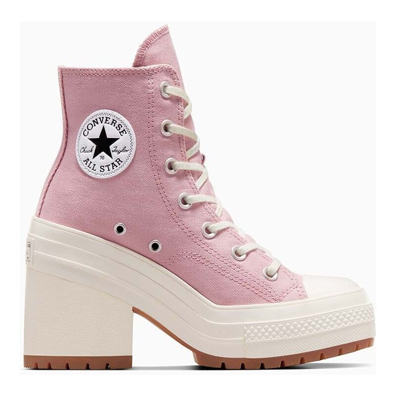 Πάνινα παπούτσια Converse Chuck 70 De Luxe Heel χρώμα: μοβ, A06433C