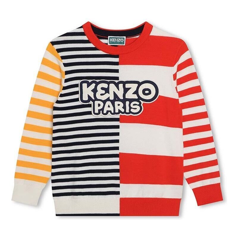 Παιδικό βαμβακερό πουλόβερ Kenzo Kids χρώμα: κόκκινο