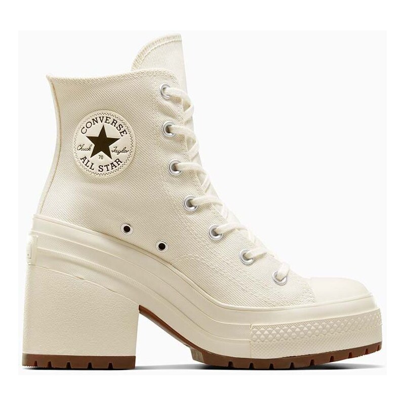 Πάνινα παπούτσια Converse Chuck 70 De Luxe Heel χρώμα: άσπρο, A05348C