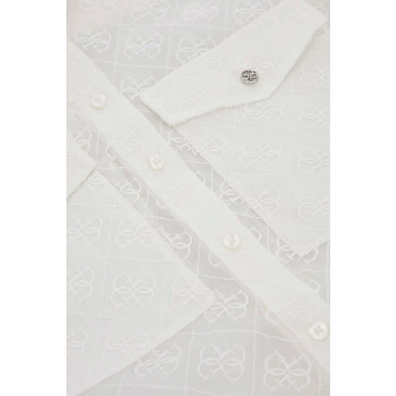 GUESS Πουκαμισο Ls Viola 4G Logo Embro Shirt W4RH65WFX40 g011 pure white
