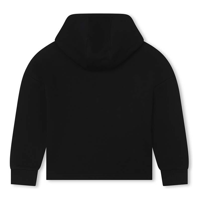 Παιδική μπλούζα HUGO χρώμα: μαύρο, με κουκούλα