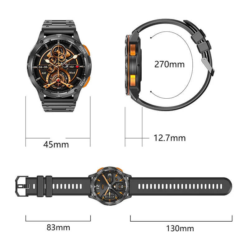 Smartwatch Microwear AK59 - Black Steel