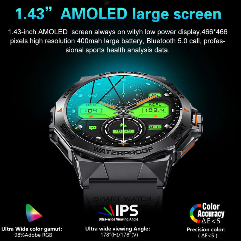 Smartwatch Microwear K62 - Silver Steel