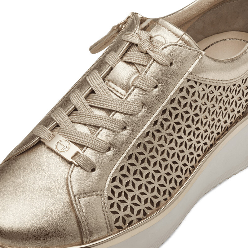 Tamaris Gold Ανατομικά Δερμάτινα Sneakers Χρυσά (1-23708-42 940)
