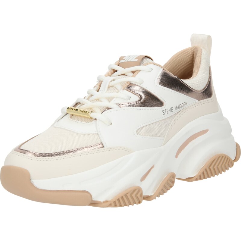 STEVE MADDEN Σνίκερ χαμηλό 'Progressive' κρεμ / χρυσό / λευκό