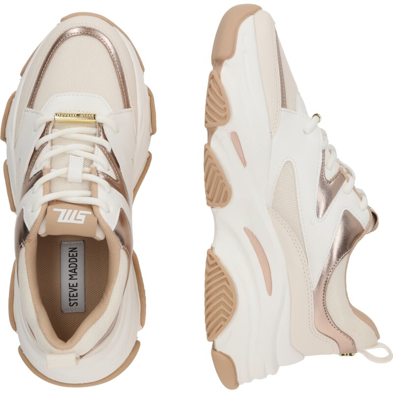 STEVE MADDEN Σνίκερ χαμηλό 'Progressive' κρεμ / χρυσό / λευκό