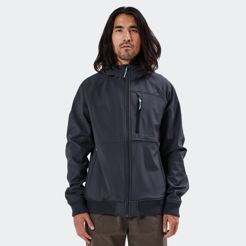 Emerson Soft Shell Ribbed Jacket with Hood WATERPROOF D.GREY