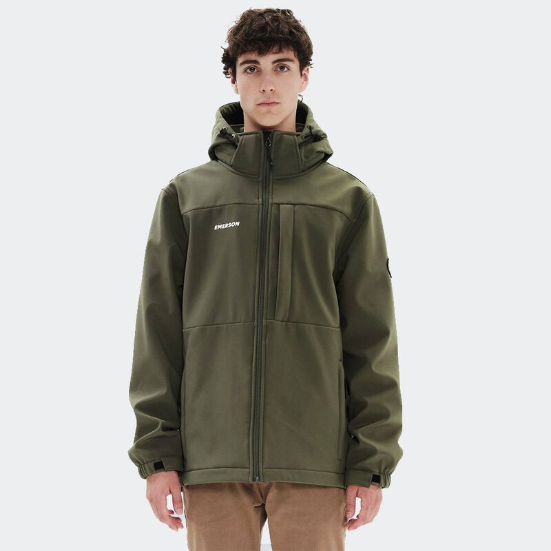 Emerson Soft Shell Jacket kt with Det/ble Hood OLIVE