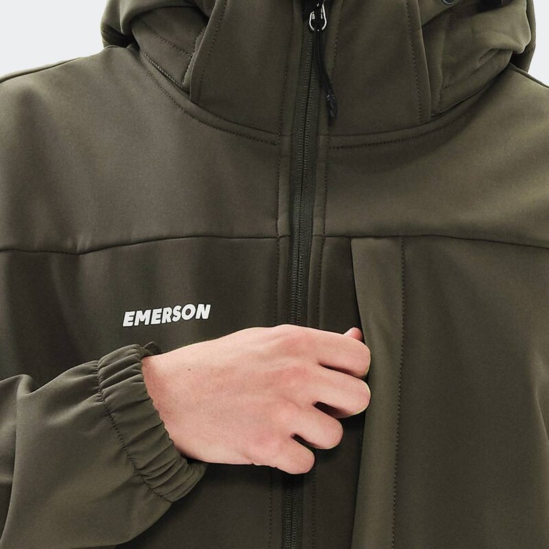 Emerson Soft Shell Jacket kt with Det/ble Hood OLIVE