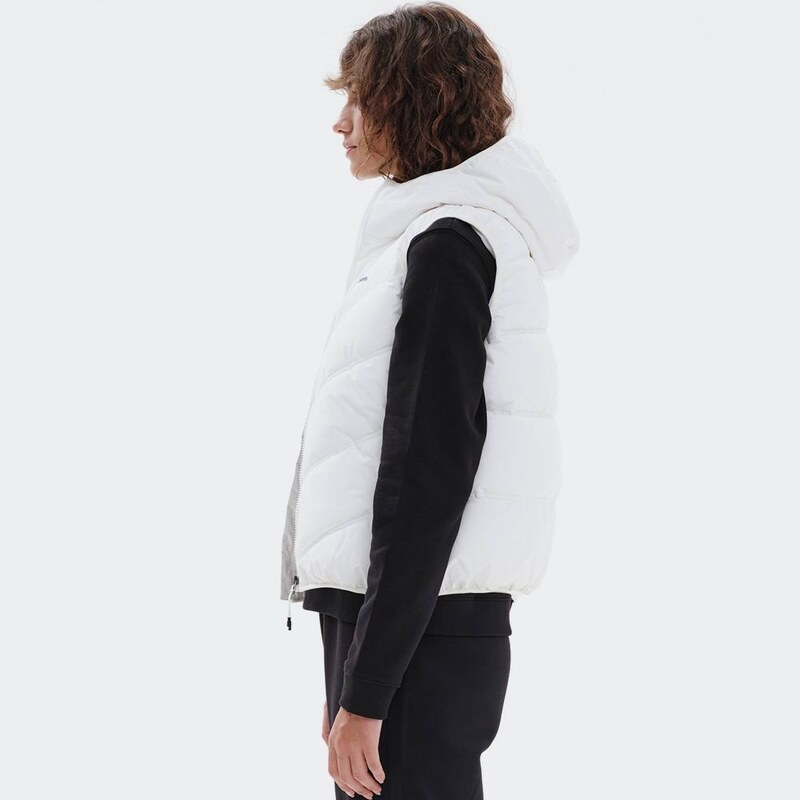 Emerson Women's Hooded Puffer Vest Jacket White