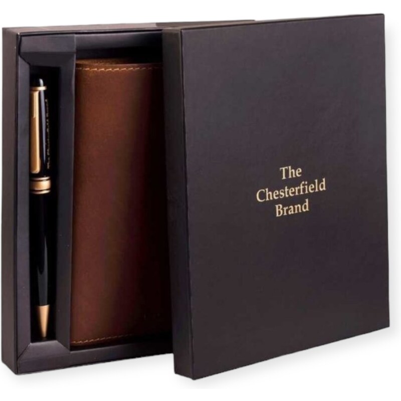 chesterfield brand σετ δώρου δερμάτινο Σημειωματάριο και στιλό