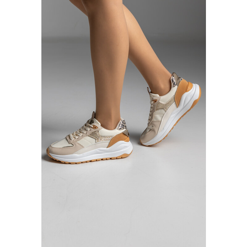LOVEFASHIONPOINT Sneakers Γυναικεία Χακί Δερματίνη