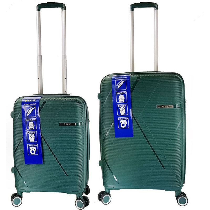 RCM Βαλίτσες Ταξιδιού Πράσινο με 4 Ρόδες Σετ 2τμχ