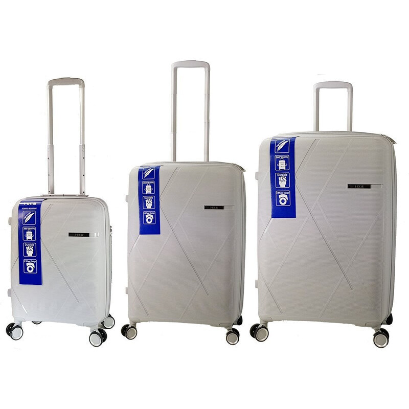 RCM Βαλίτσες Ταξιδιού Γκρι με 4 Ρόδες Σετ 3τμχ