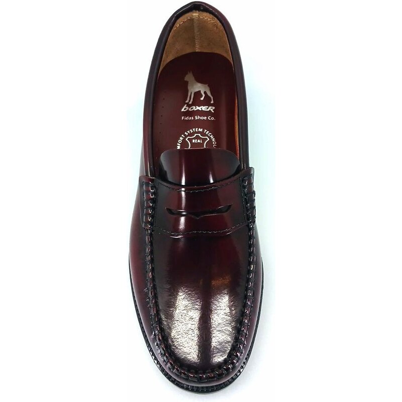 Boxer 19321 (μπορντώ) ανδρικά penny loafers