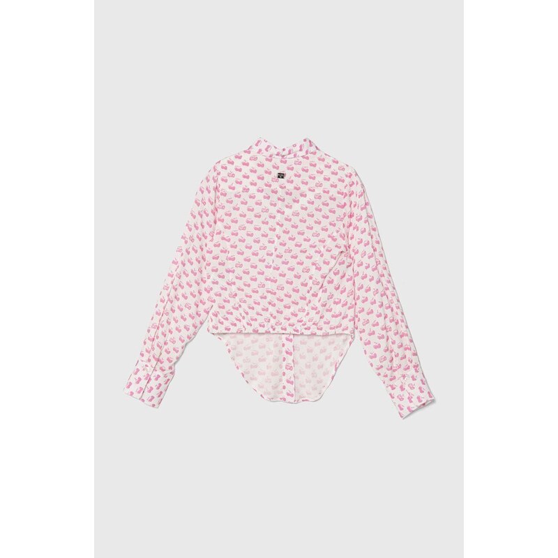 Παιδικό πουκάμισο Pinko Up χρώμα: ροζ