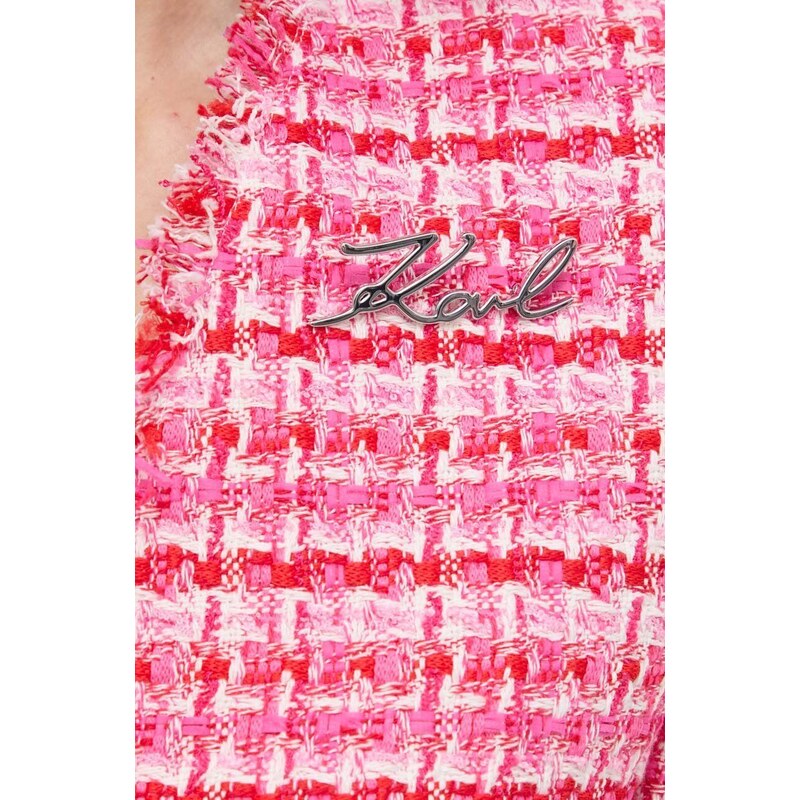 Σακάκι Karl Lagerfeld χρώμα: ροζ