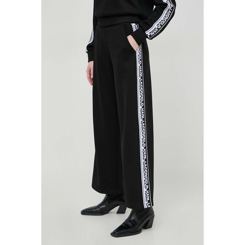 Παντελόνι φόρμας Karl Lagerfeld χρώμα: μαύρο