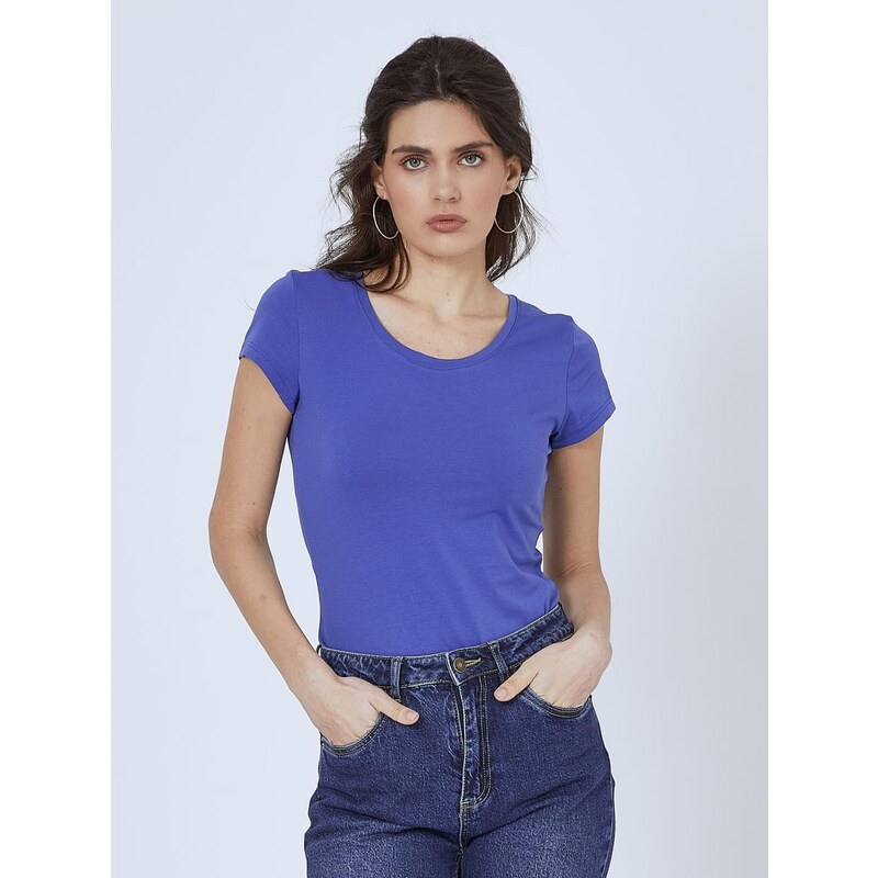 Celestino Μονόχρωμο t-shirt μπλε για Γυναίκα