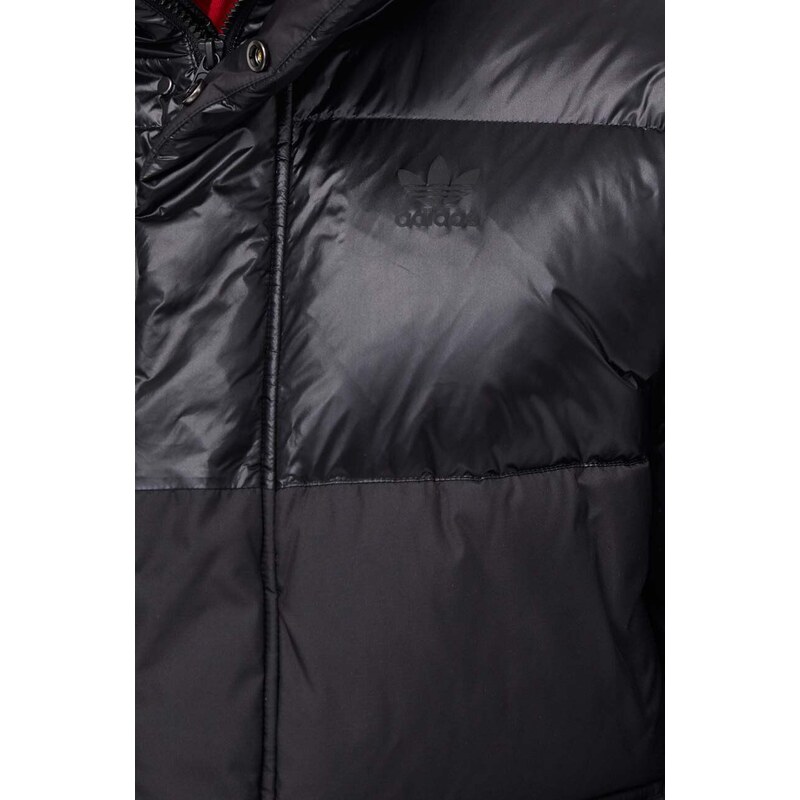 Μπουφάν με επένδυση από πούπουλα adidas Originals ανδρικό, χρώμα μαύρο IR7133