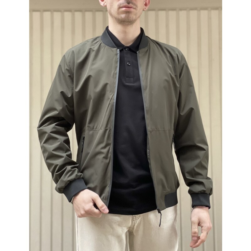 Wous Ανδρικό χακί ελαφρύ Bomber Jacket WS2803S