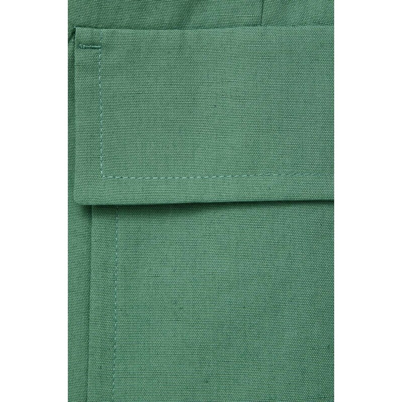Blazer με μείγμα λινών Weekend Max Mara χρώμα: πράσινο