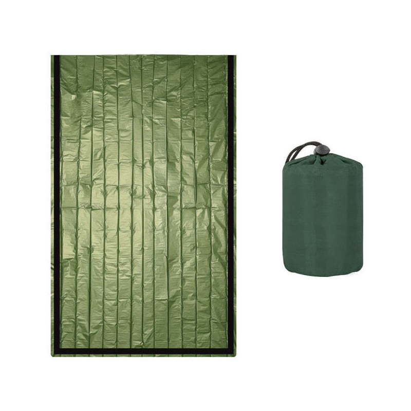 UNBRANDED Θερμική κουβέρτα επιβίωσης SUMM-0006, 120 x 120cm, πράσινη