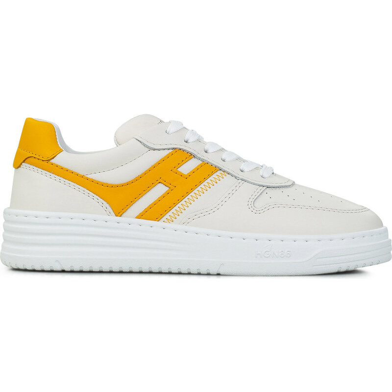 Sneakers Γυναικεία Hogan Λευκό-Κίτρινο H630 Allaciato