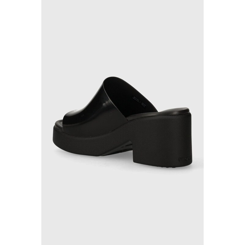 Παντόφλες Crocs Brooklyn High Shine Heel Slide χρώμα: μαύρο, 209709