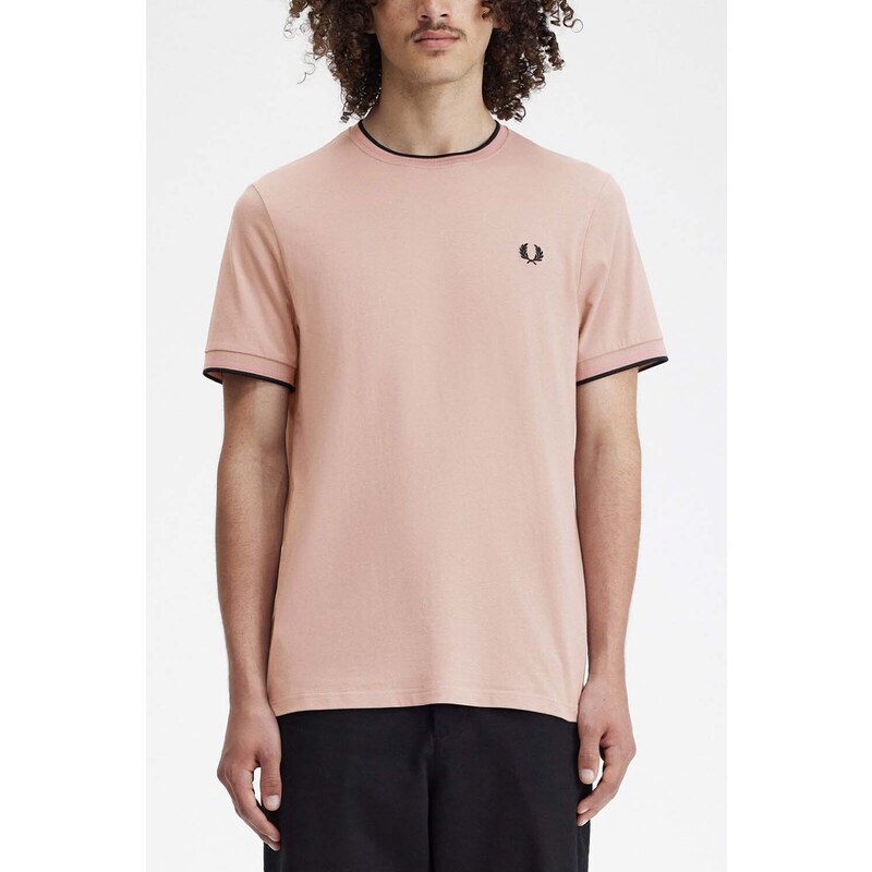 FRED PERRY T-Shirt M1588-Q124 u89 dark pink/dusty rose/black
