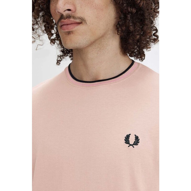 FRED PERRY T-Shirt M1588-Q124 u89 dark pink/dusty rose/black