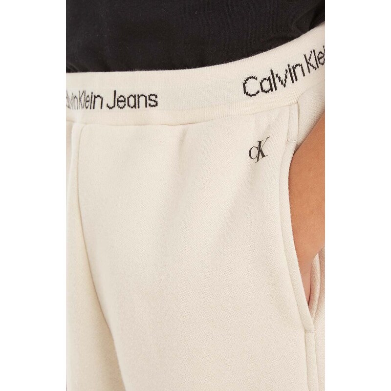 Παιδικό φούτερ Calvin Klein Jeans χρώμα: μπεζ