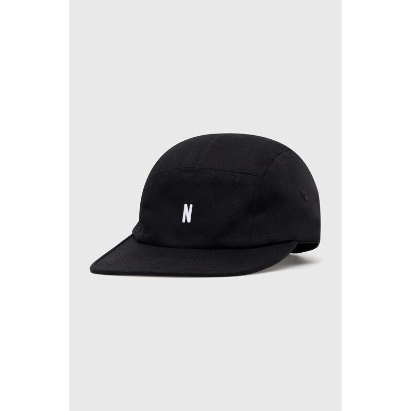 Βαμβακερό καπέλο του μπέιζμπολ Norse Projects Twill 5 Panel Cap χρώμα: μαύρο, N80.0126.9999