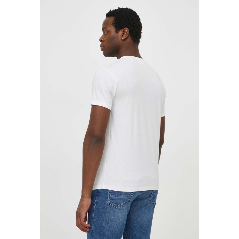 Βαμβακερό μπλουζάκι Gant ανδρικά, χρώμα: άσπρο